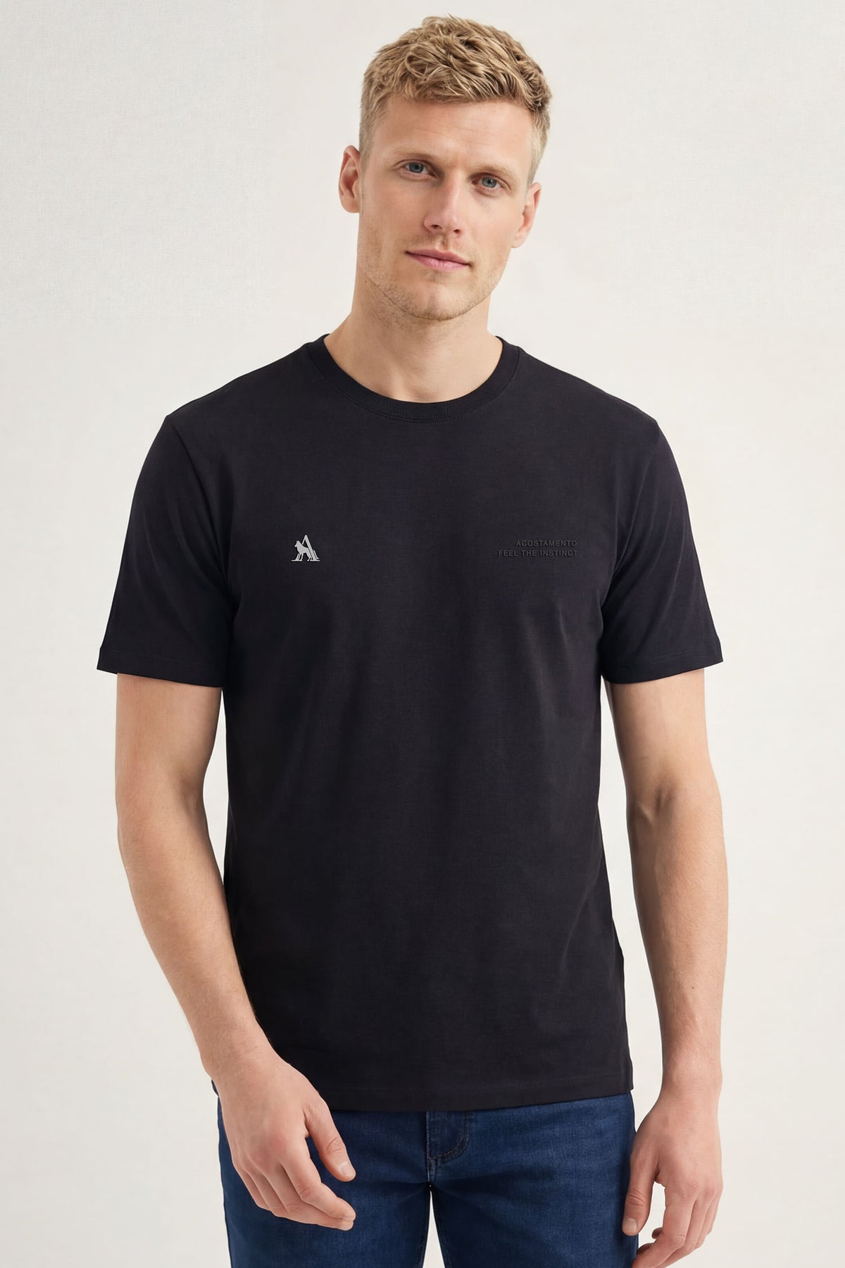 Camiseta Casual Minimalista Masculina Acostamento Preto