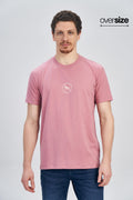 Camiseta Wolf Brand Masculina Oversize Acostamento Rosa Antigo
