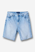 Bermuda Jeans Reta Masculina Acostamento Jeans Claro