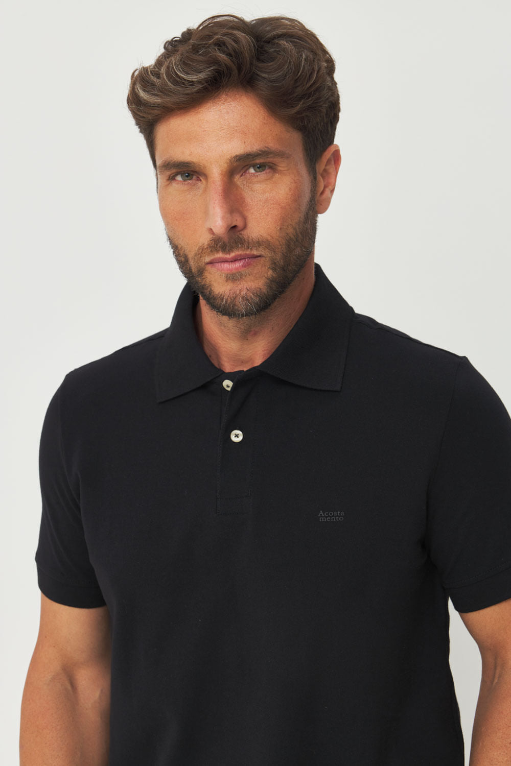 Polo Básica Touch Local Masculina Acostamento Preto