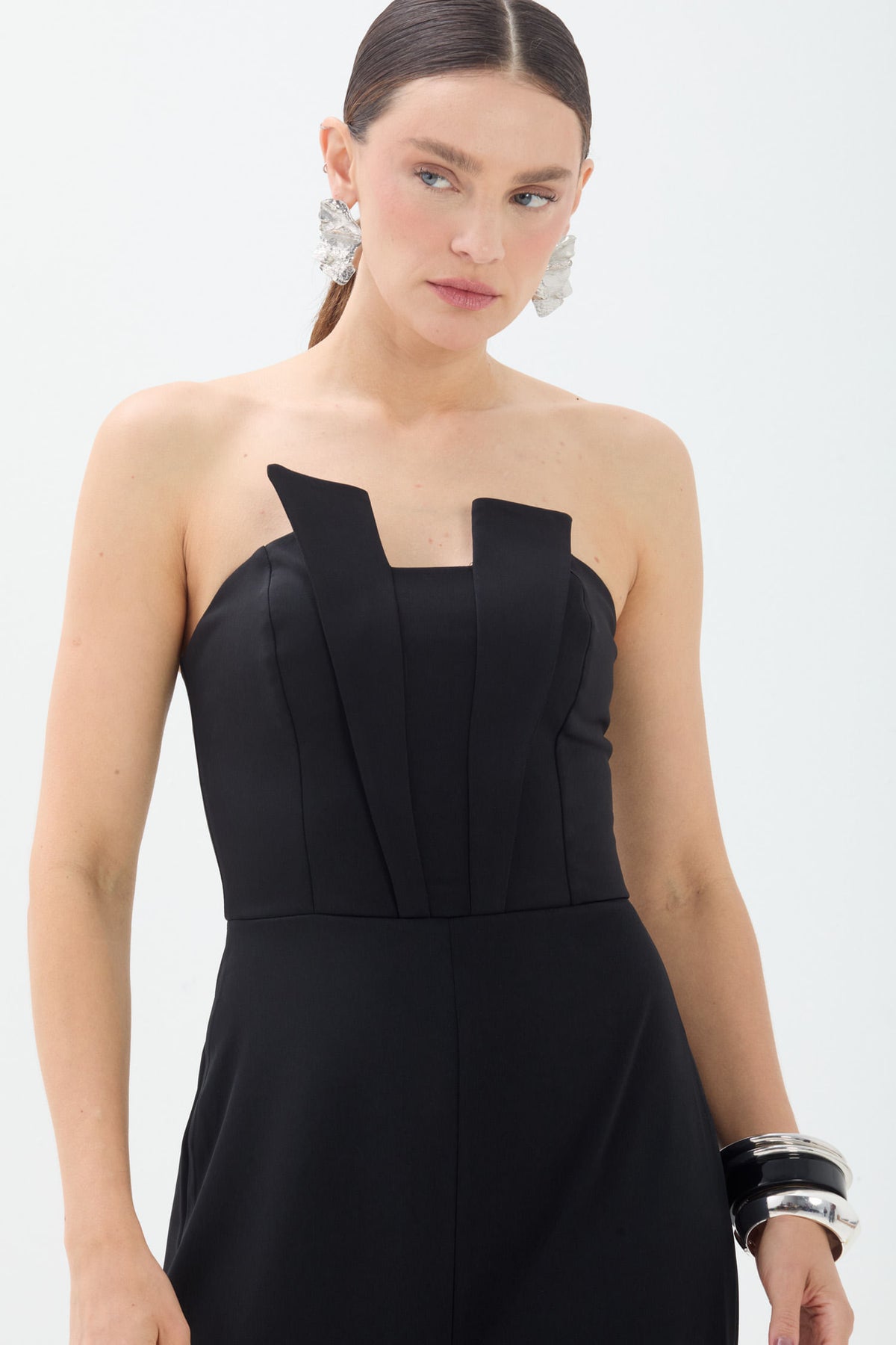 Macacão Elegante Sem Alça ACT Feminino Preto