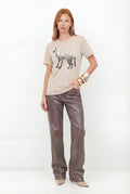 T-Shirt Lobo Estampada ACT Feminina Preto