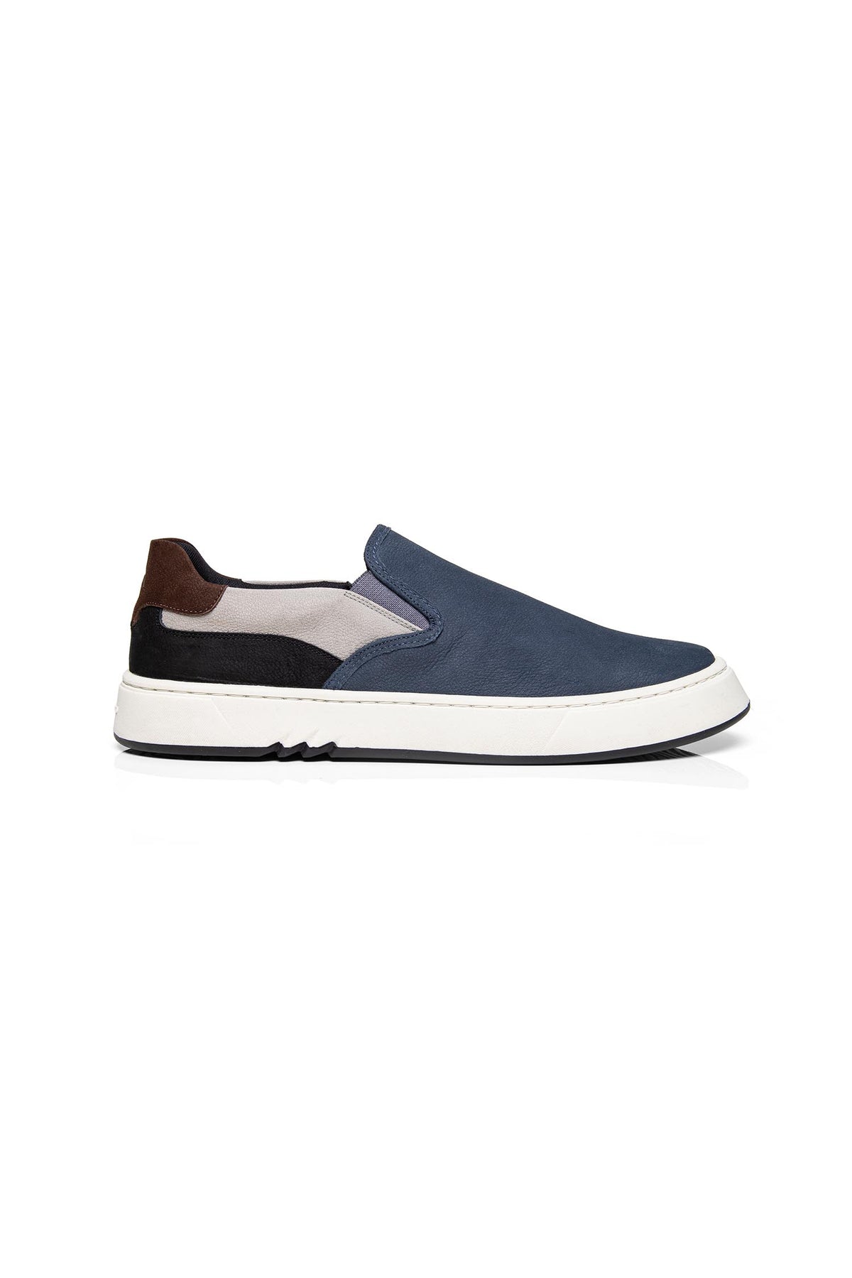 Tênis Slip On Recortes Masculino Acostamento Azul