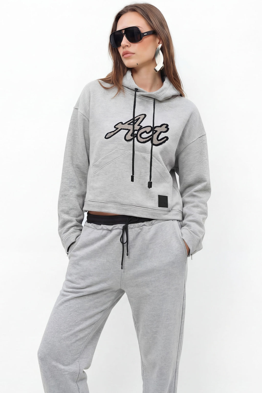 Blusão Moletom Com Capuz ACT Feminino Mescla