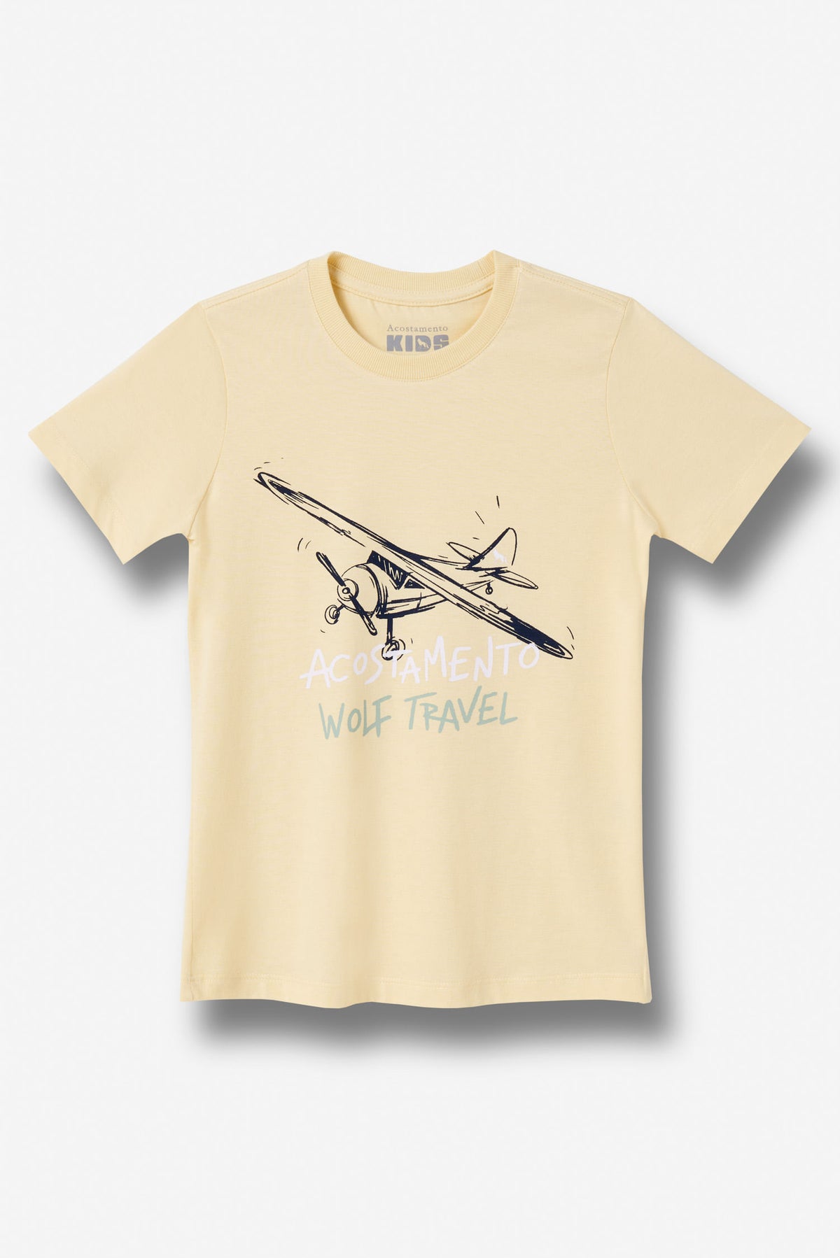 Camiseta Wolf Travel  Menino Acostamento Next Amarelo Sunlight