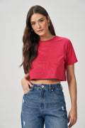 T-Shirt Cropped Brilho Feminina Acostamento Purple