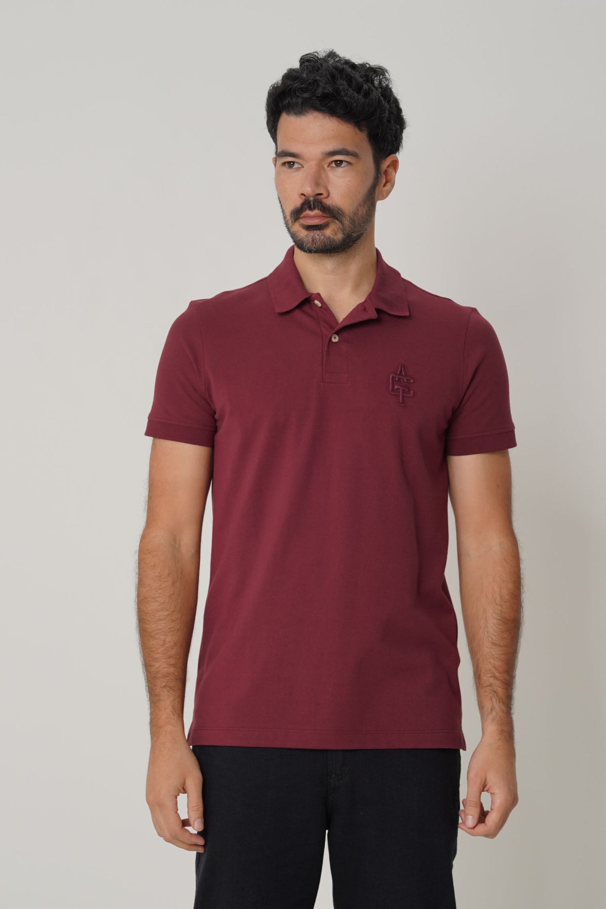 Polo Bordada Básica Masculina Acostamento Barca