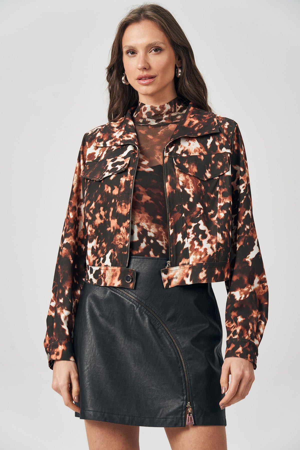 Jaqueta Print On Feminina Acostamento Savage Skin