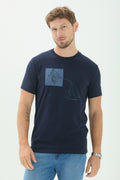 Camiseta Lobo Frontal Masculina Acostamento Marinho
