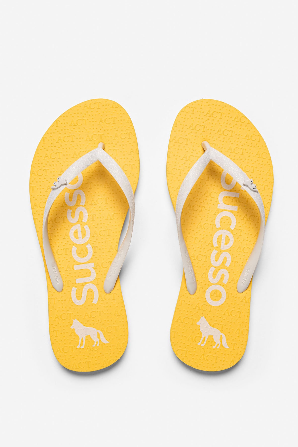 Chinelo Palavra Positiva ACT Feminino Amarelo