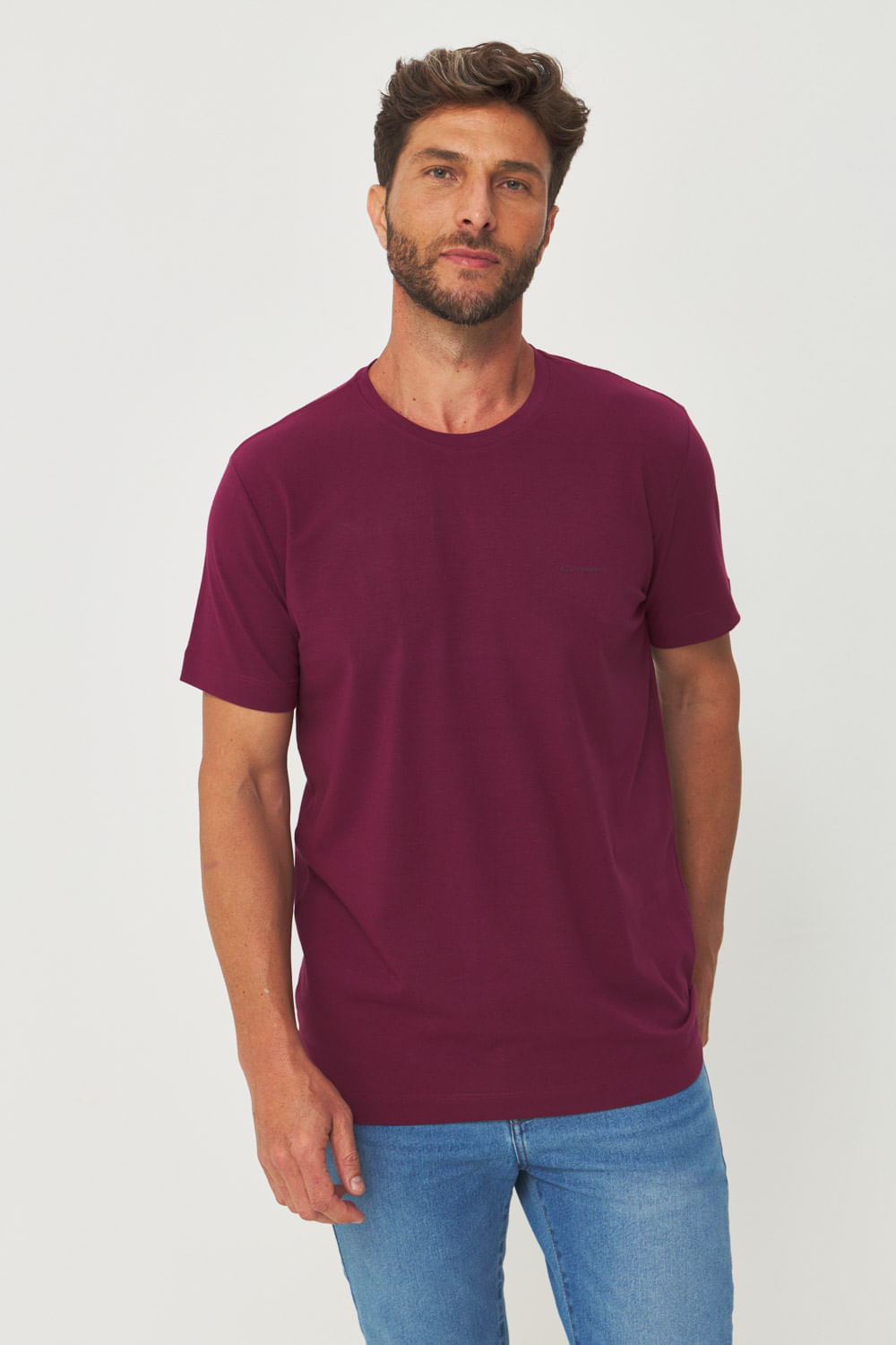 Camiseta Mini Lettering Masculina Acostamento Bordo Sangria