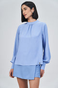 Blusa Detalhe Franzido Feminina Acostamento Preto