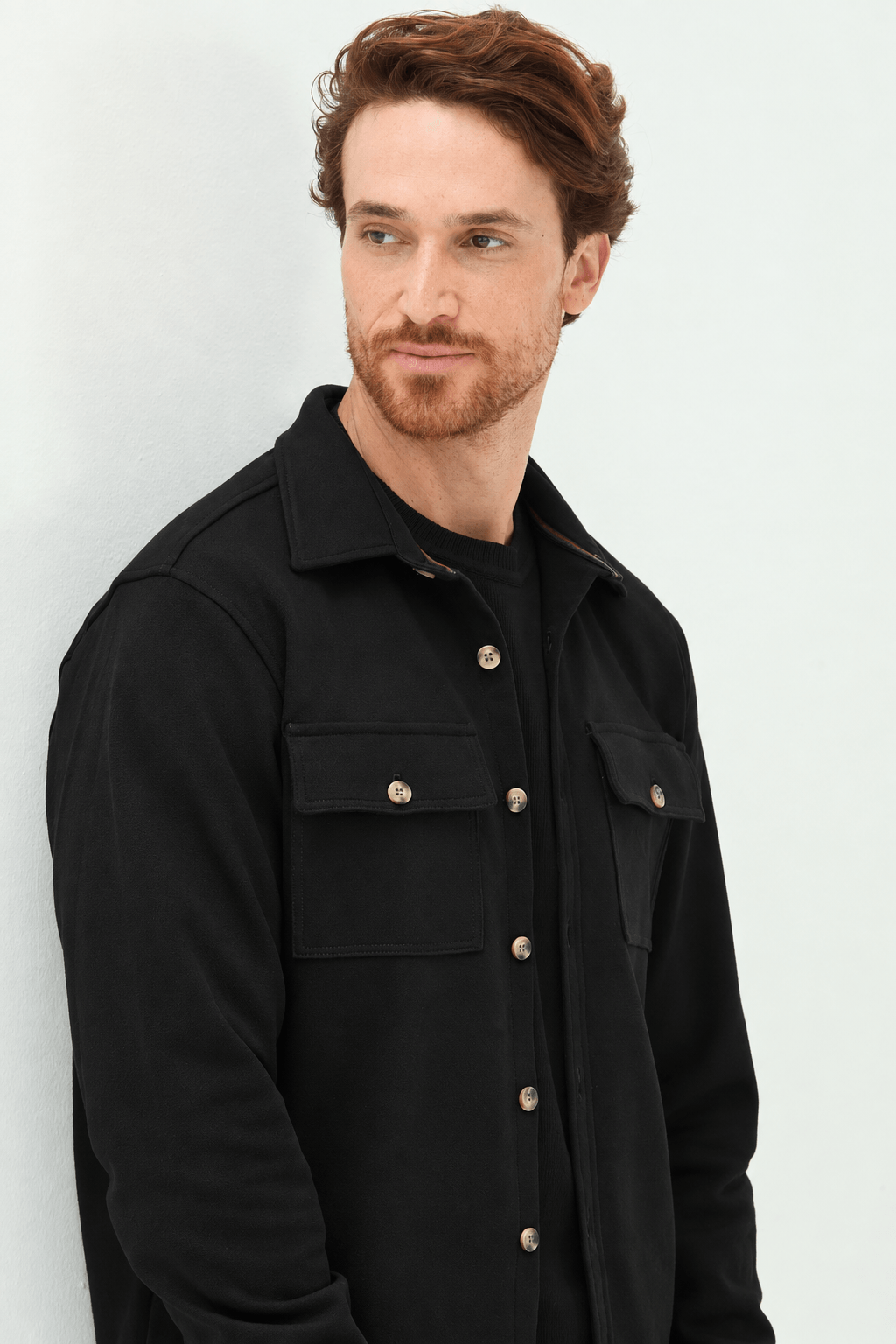 Camisa Manga Longa Masculina  Acostamento Preto