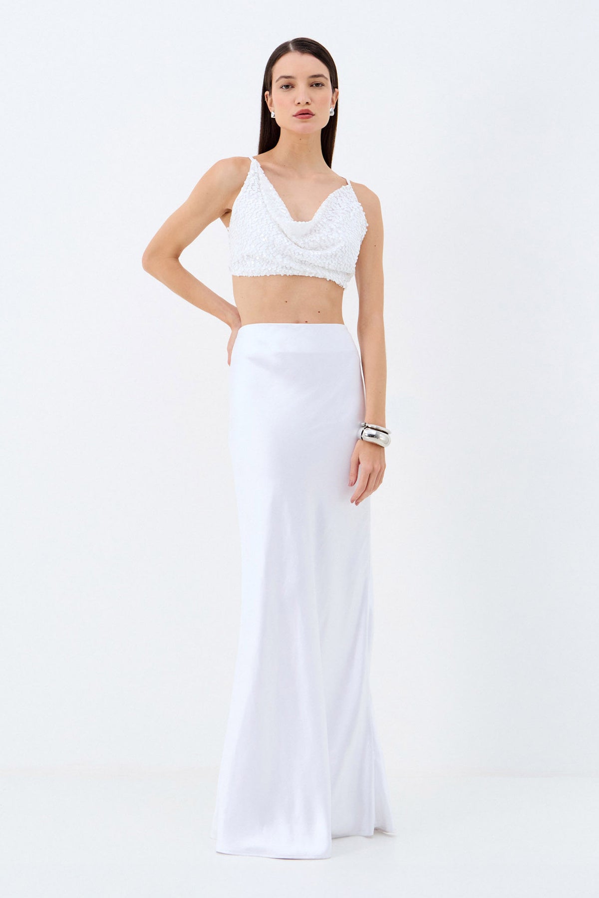 Saia Celebration Acetinada ACT Feminino Branco