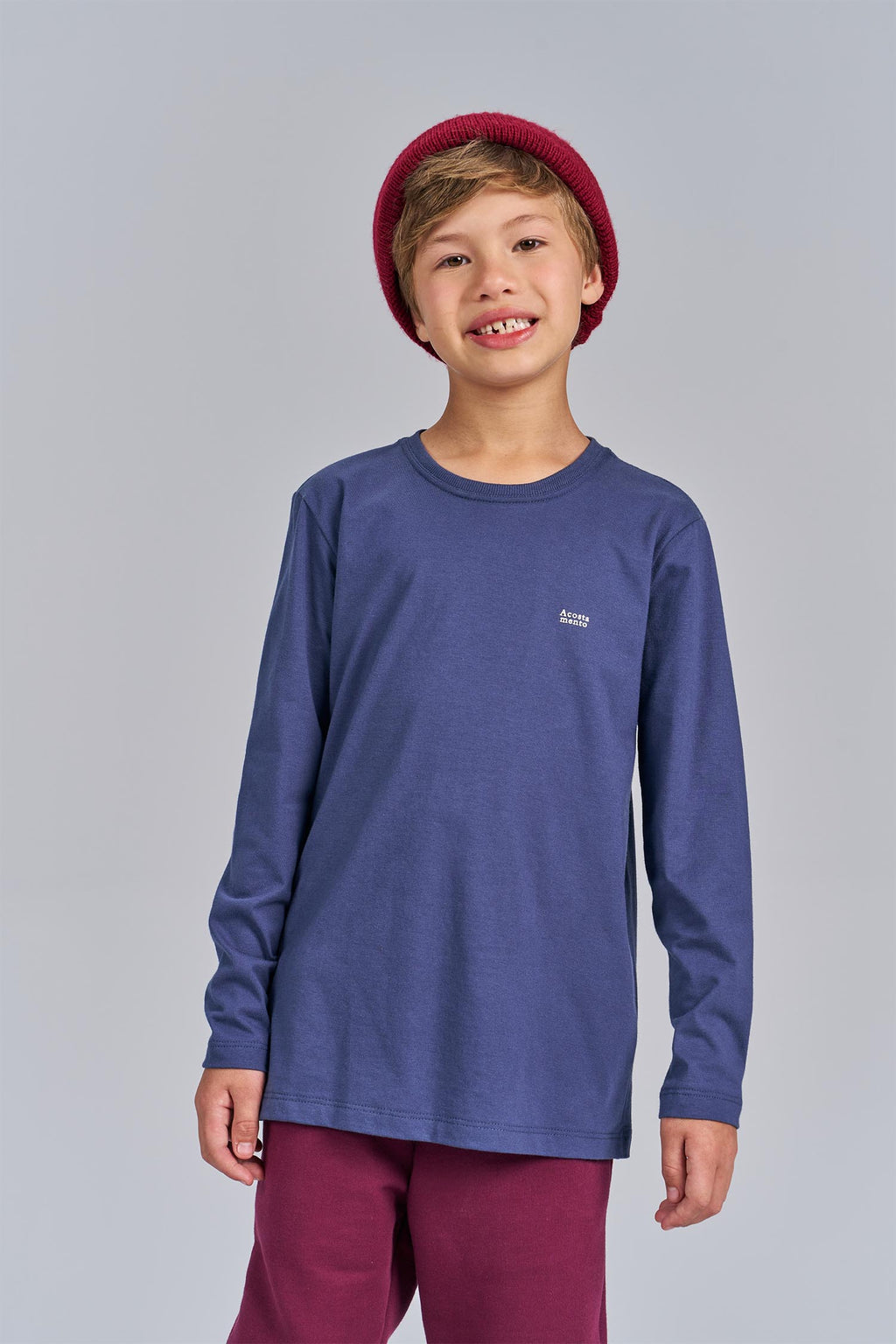 Camiseta Manga Longa Basic Menino Acostamento Next Azul Navy