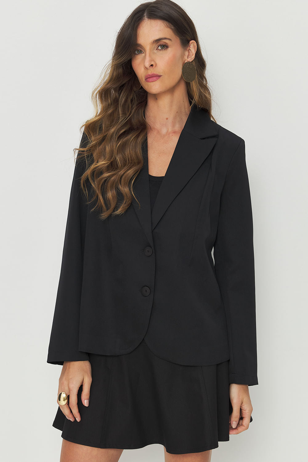 Blazer Alfaiataria Clássico Elegante ACT Feminino Preto