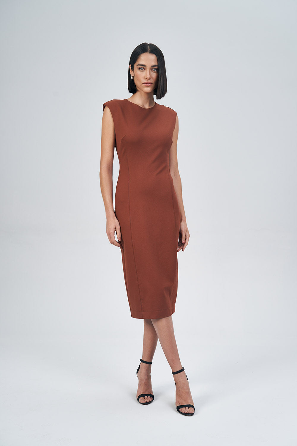 Vestido Midi Tubinho Feminino Acostamento Deep Olive