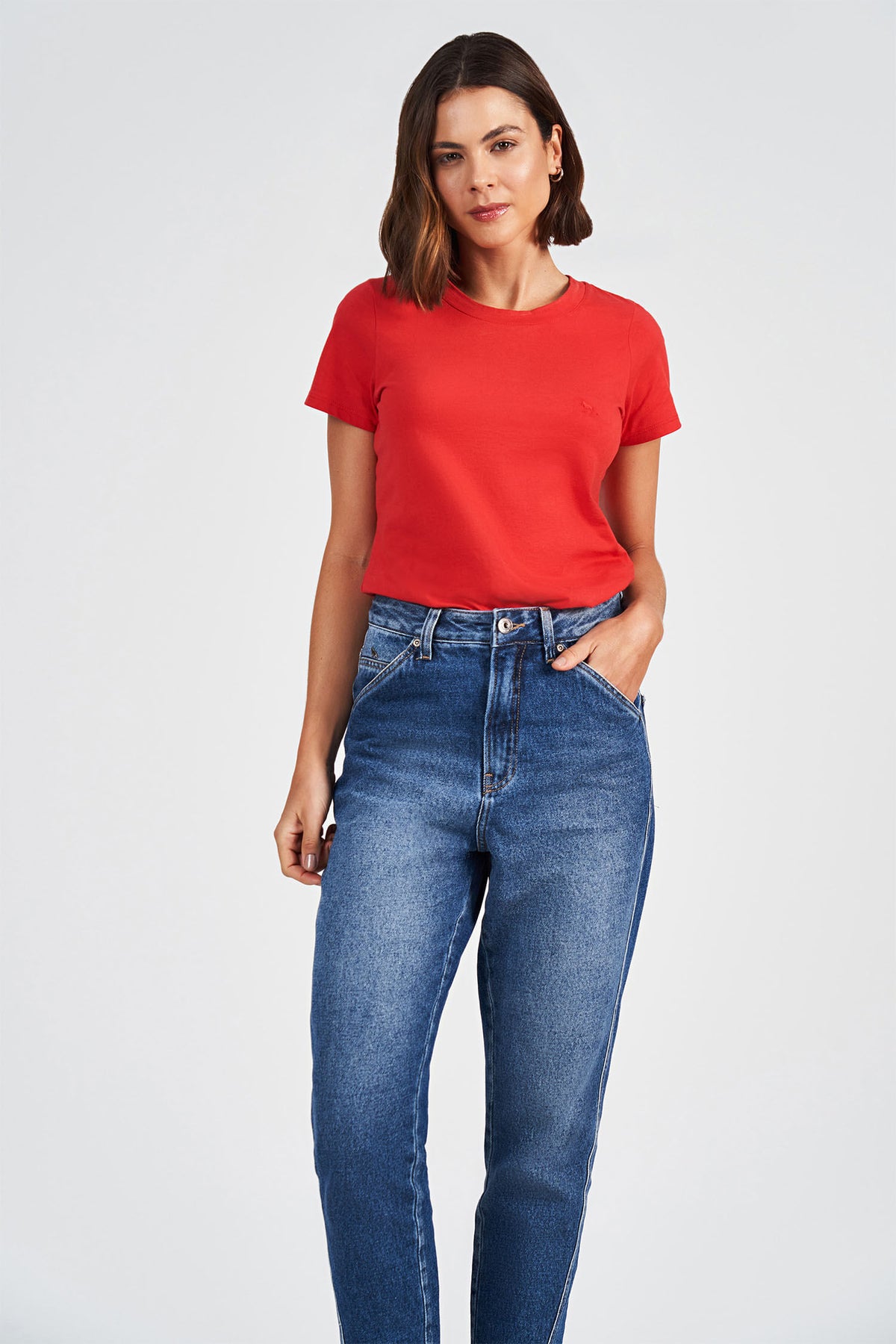 T-Shirt Wolf Fashion Feminina Acostamento Vermelho Hibisco
