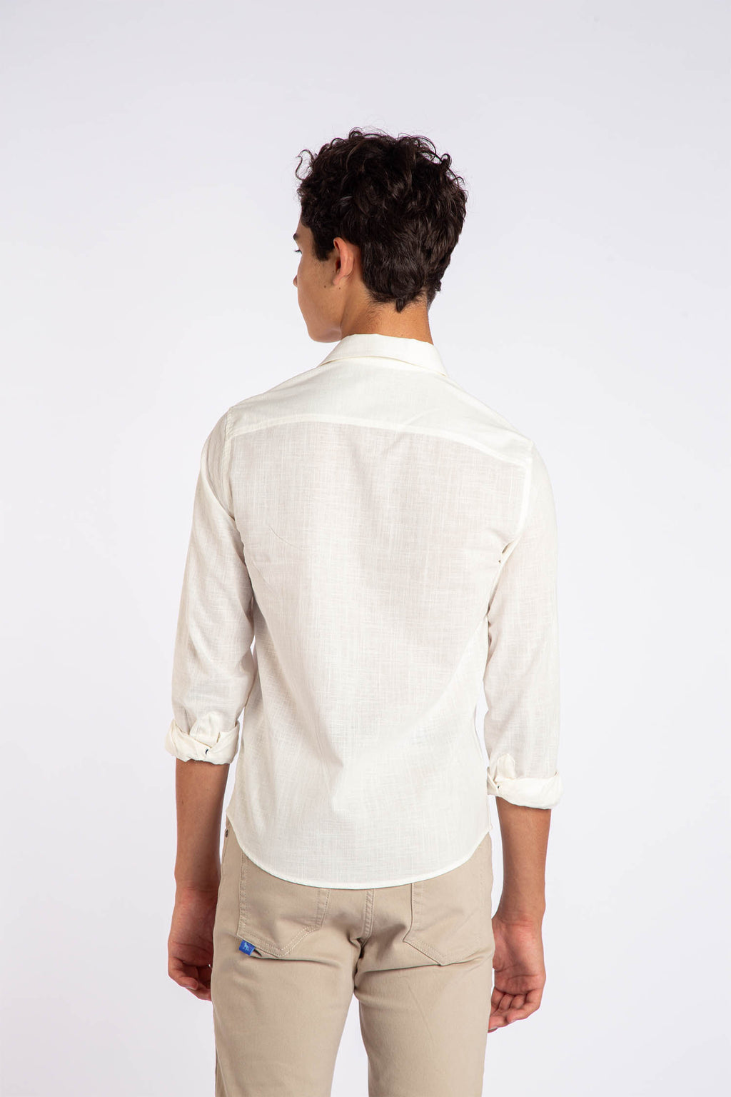Camisa Básica Casual Young Menino Acostamento Branco