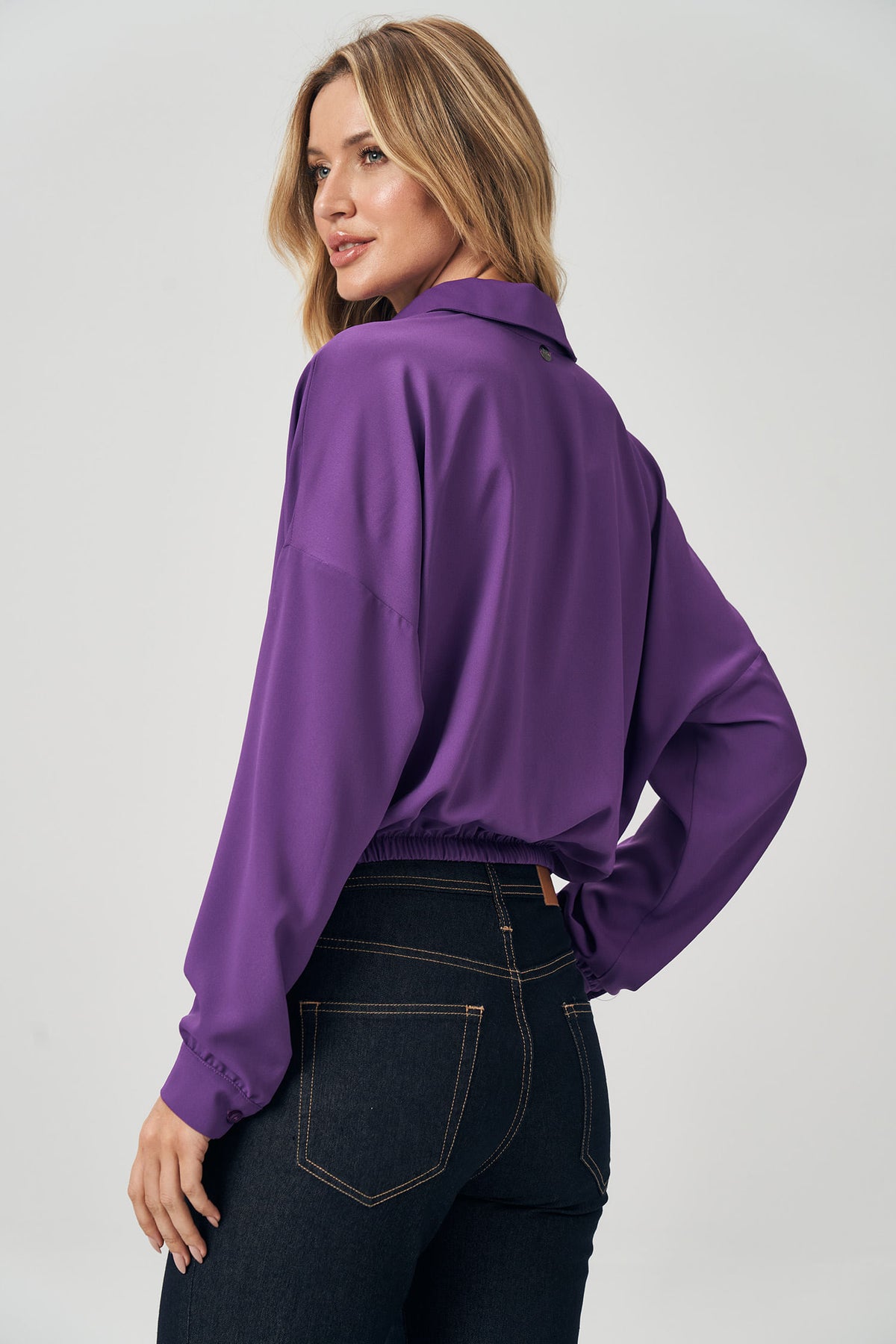Camisa Barra Elástico Feminina Acostamento Purple