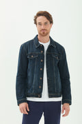Jaqueta Jeans Trucker Masculina Acostamento Jeans Escuro