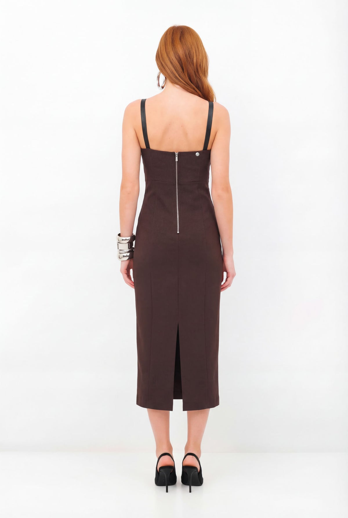 Vestido Midi Estruturado ACT Feminino Deep Brown