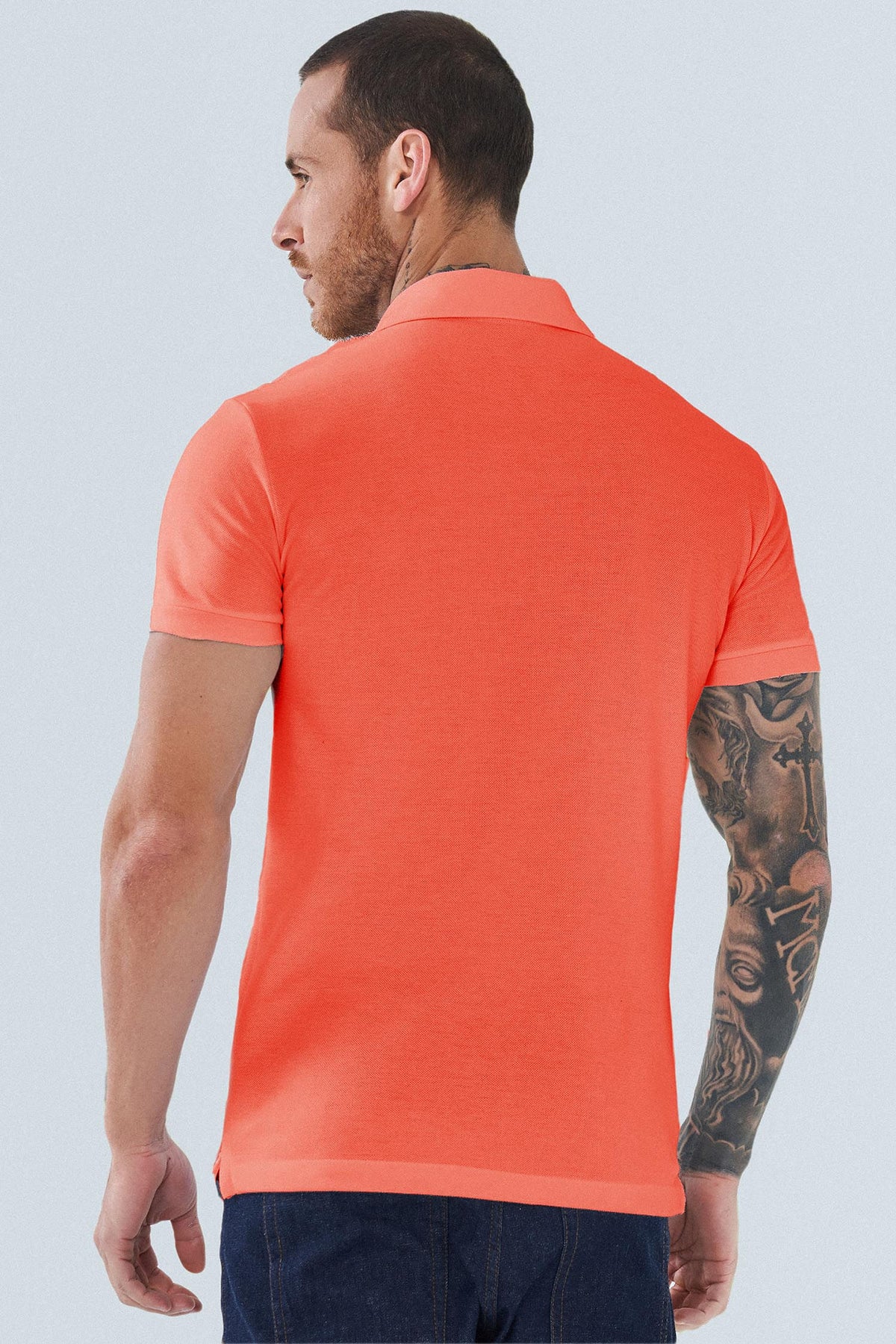 Polo Fundamental Masculina Acostamento Laranja