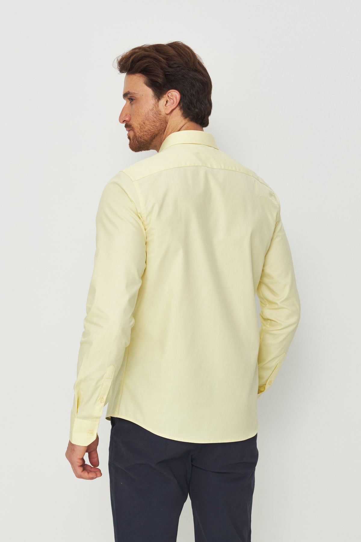 Camisa Manga Longa Bordada Masculina Acostamento Amarelo