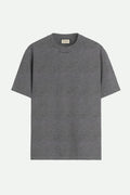 Camiseta Minimalista Silk Gola Masculina Acostamento Mescla Grafite