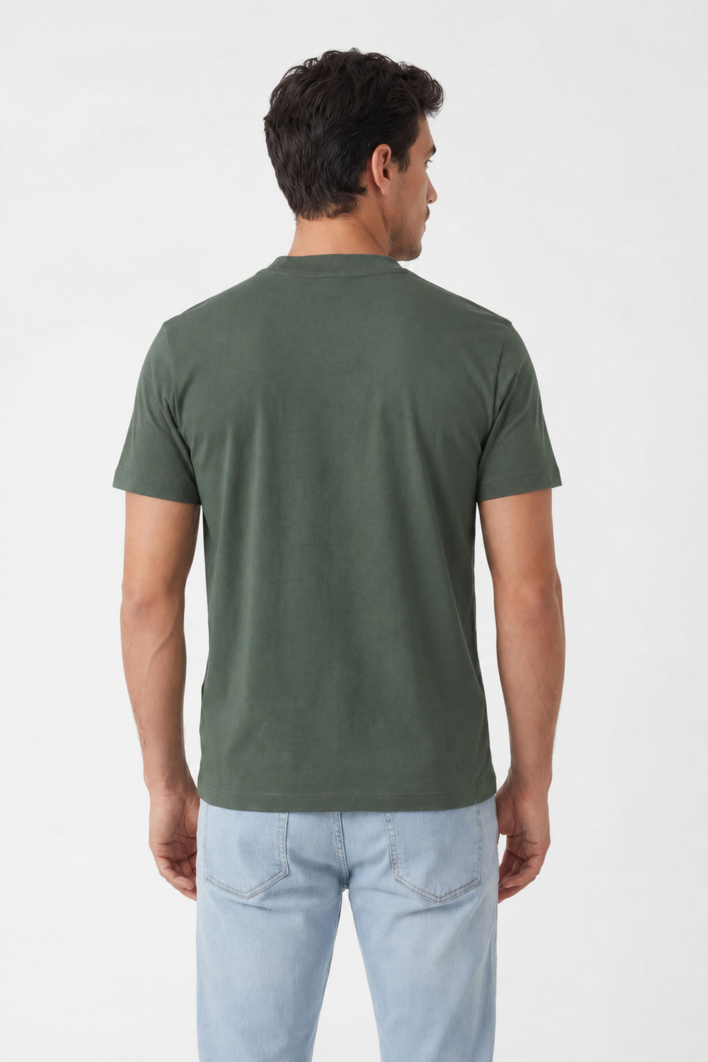 Camiseta Casual Masculina Acostamento Verde Folhagem