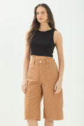 Jorts Sarja Cintura Alta Utilitário ACT Feminino Fendi