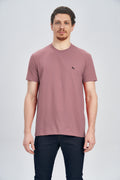 Camiseta Lobo Costas Masculina Oversize Acostamento Rosa Antigo