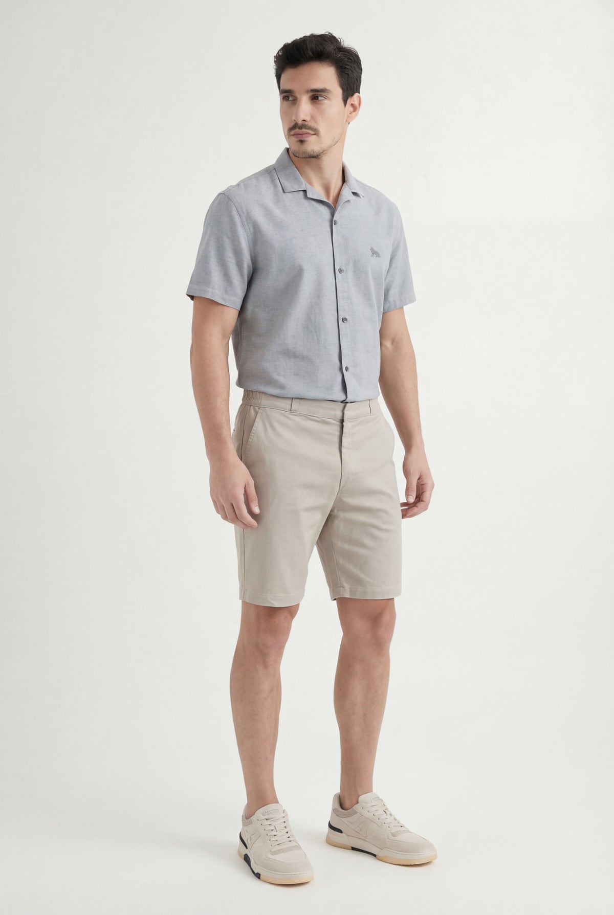 Bermuda Casual Sarja Masculina Acostamento Preto