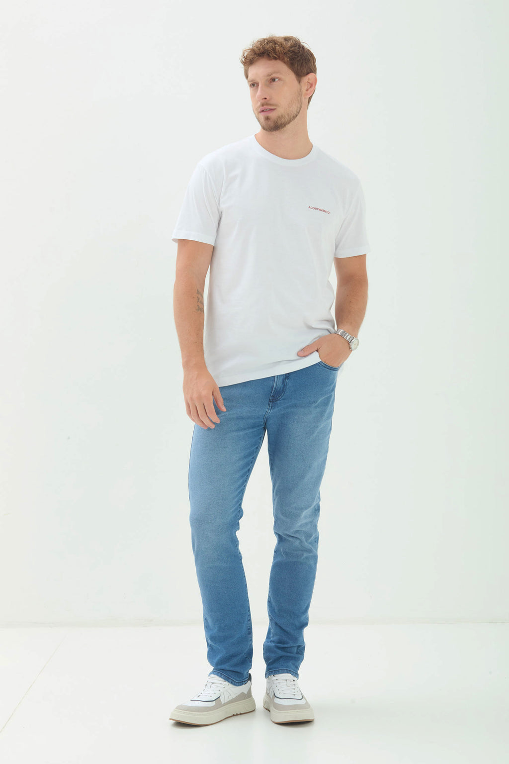 Camiseta Estampa DNA Masculino Acostamento Branco