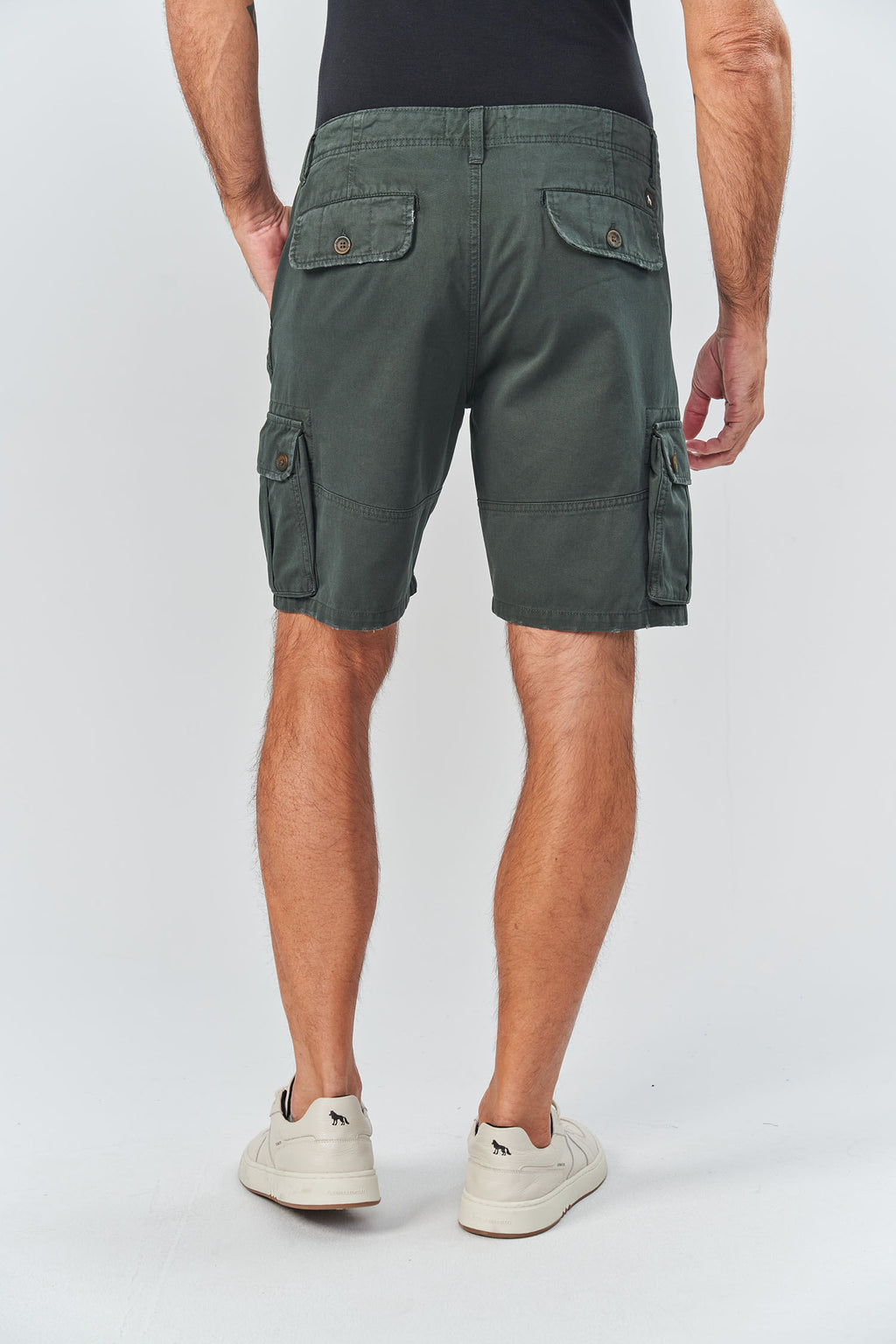 Bermuda Wash Com Bolso Cargo Masculina Acostamento Verde Nativo