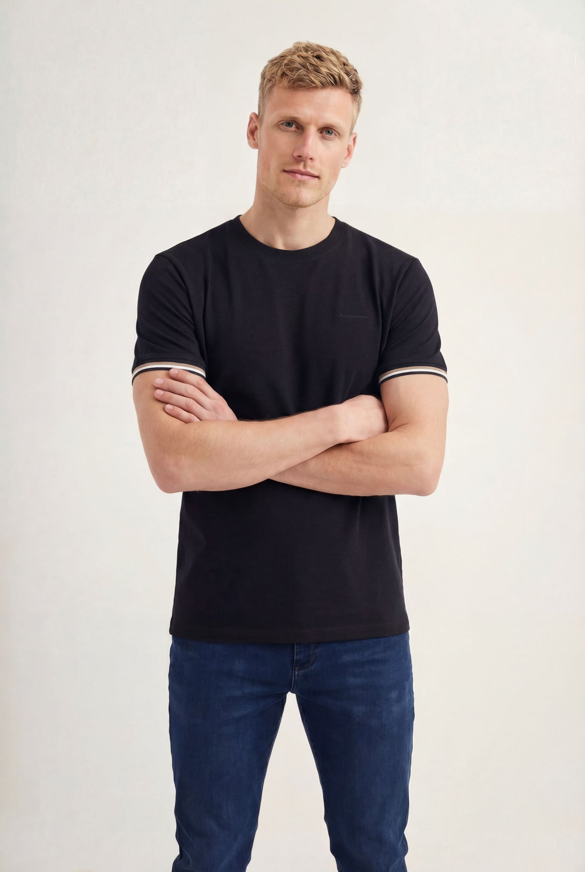 Camiseta Casual Masculina Acostamento Preto