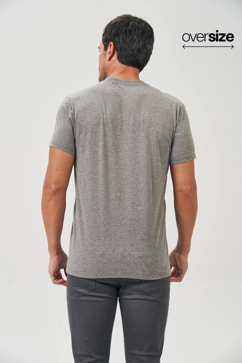 Camiseta Tag Local Masculina Oversize Acostamento Mescla Grafite