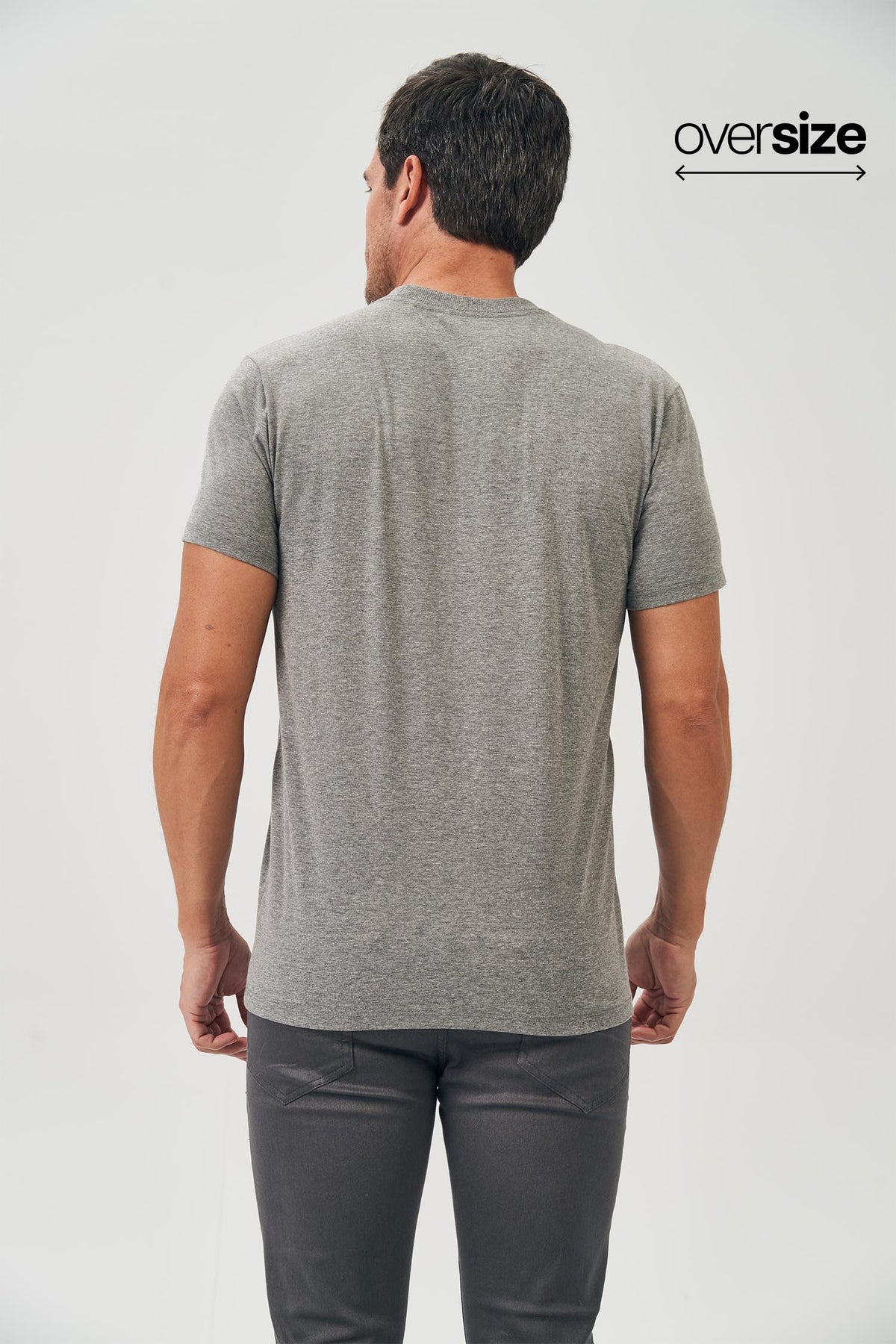 Camiseta Tag Local Masculina Oversize Acostamento Mescla Grafite