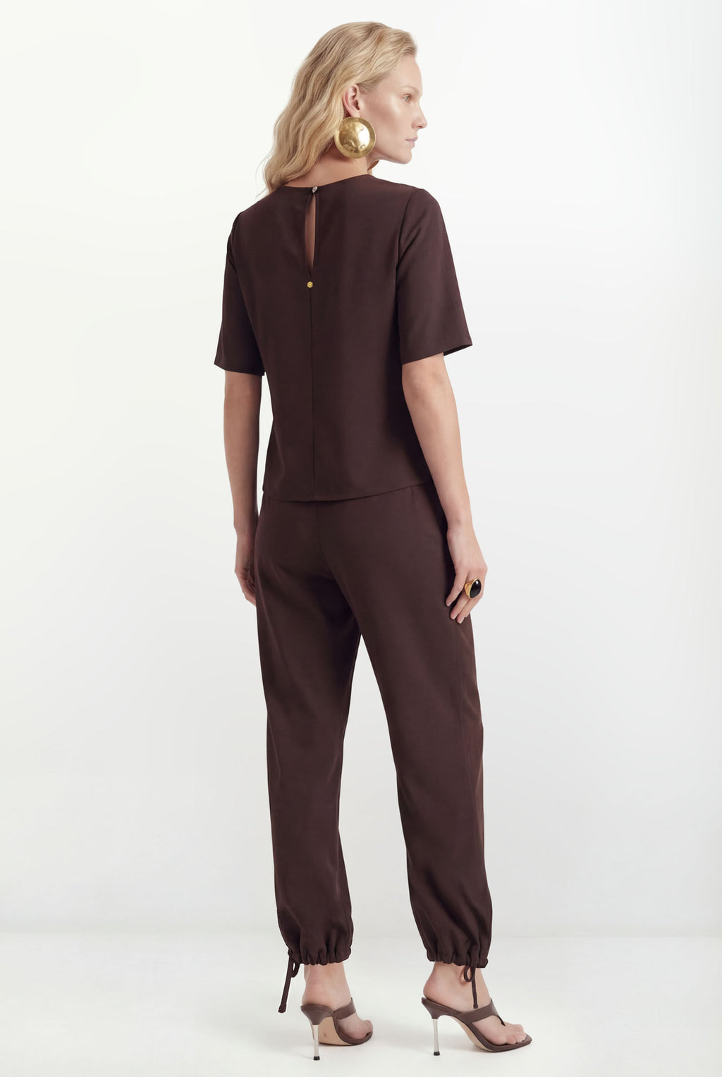 Calça Harem Com Amarração ACT Feminina Deep Brown