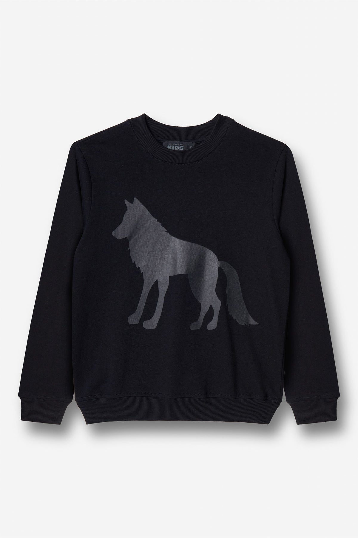 Blusão Estampa Lobo Menino Acostamento Next Preto