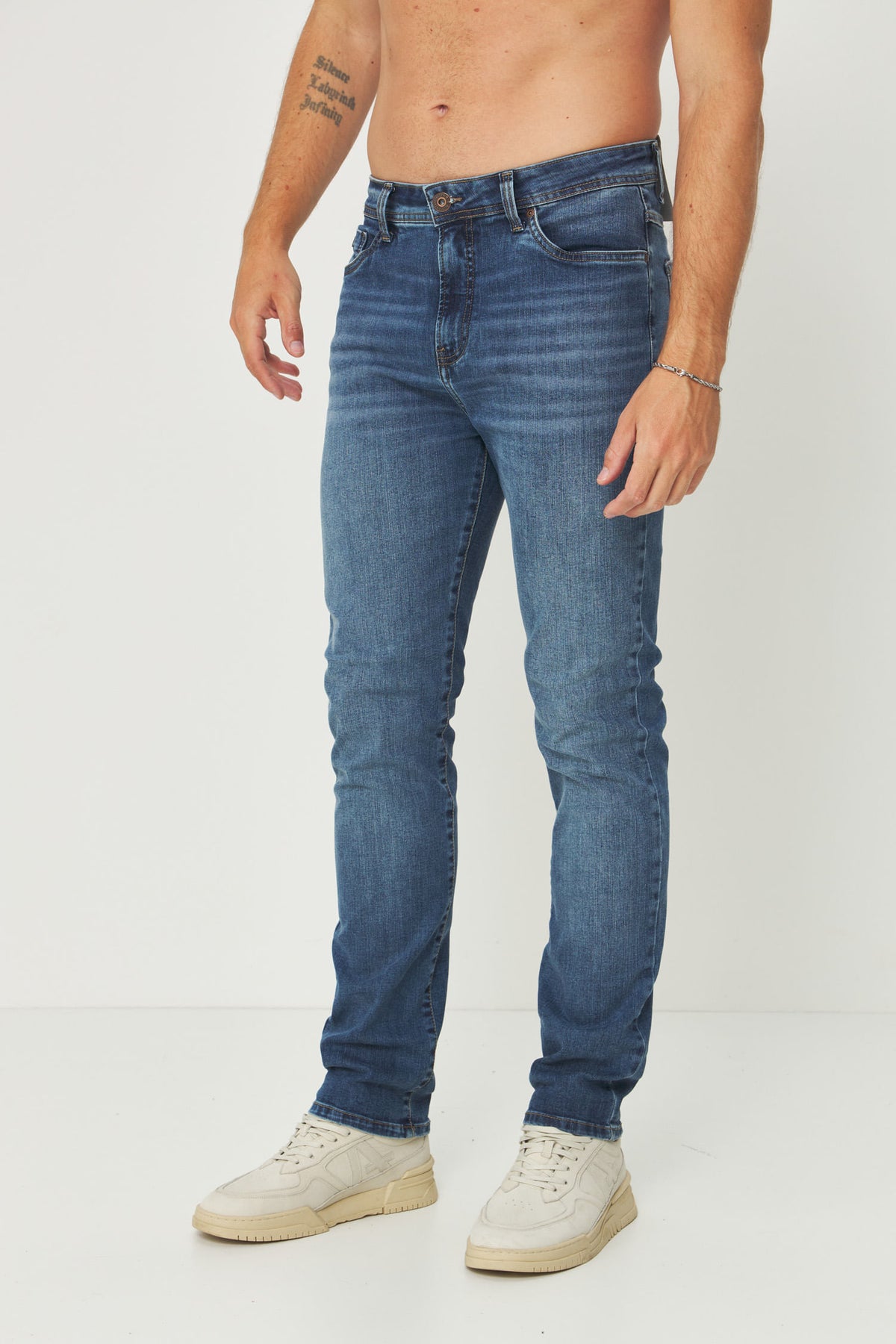 Calça Jeans Básica Rock Masculina Acostamento Jeans Intermediario