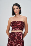Top Black Paetê Feminino Acostamento Berry