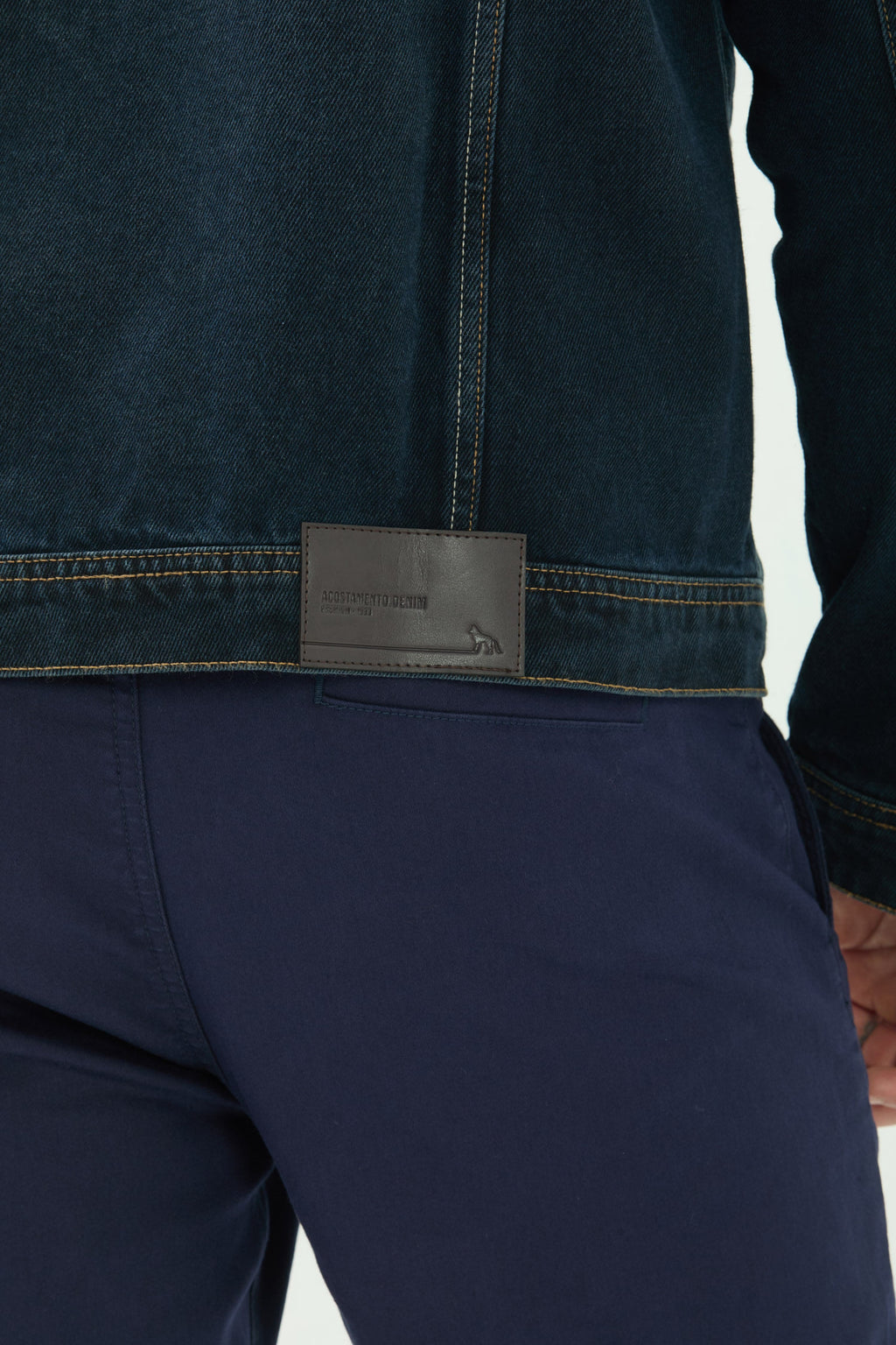 Jaqueta Jeans Trucker Masculina Acostamento Jeans Escuro