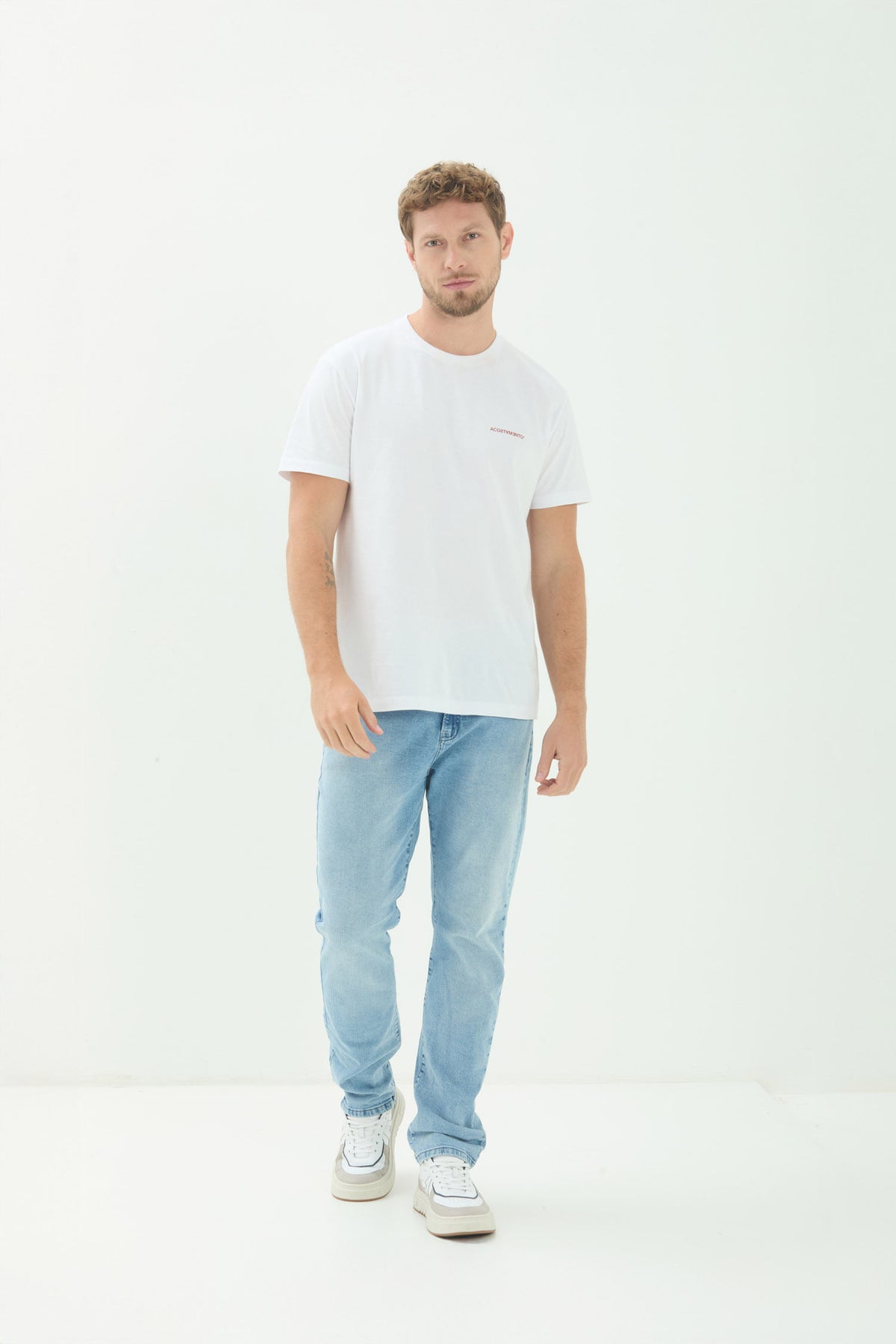Calça Jeans Rock Clear Masculina Acostamento Jeans Claro