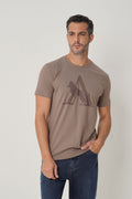 Camiseta Lobo Lettering Masculina Acostamento Capuccino