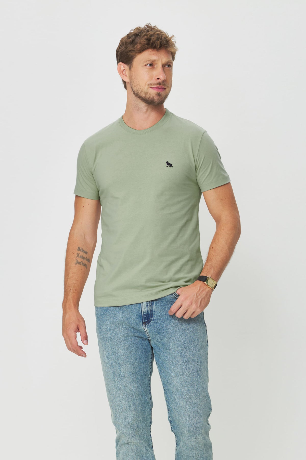 Camiseta Casual Masculina Acostamento Verde Cidreira
