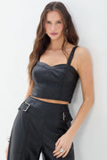 Top PU Alça Larga ACT Feminino Preto