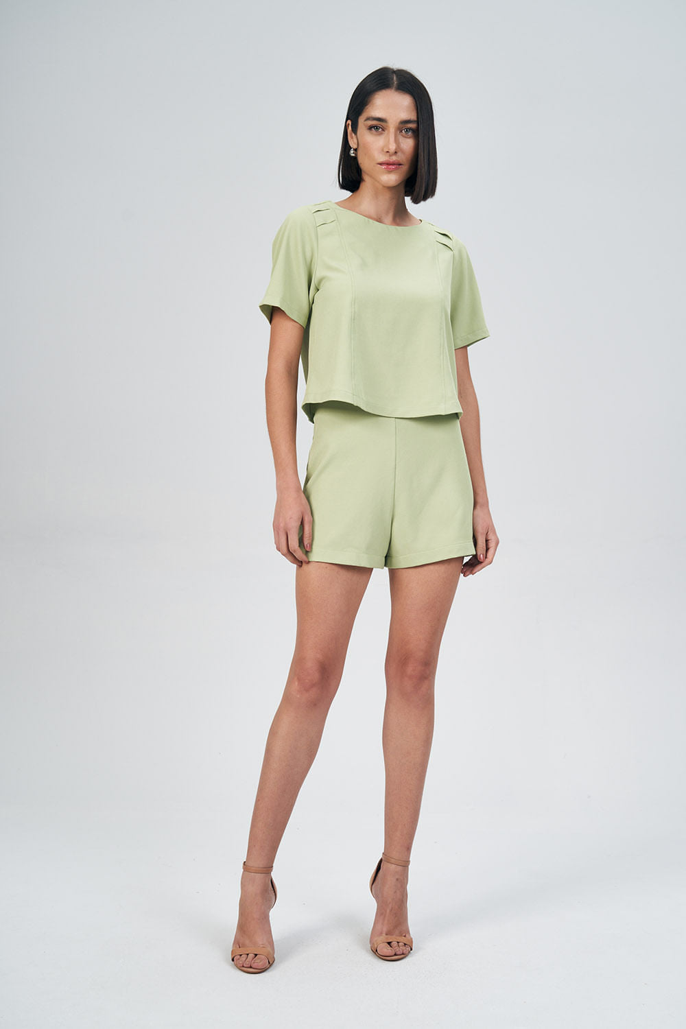 Short Fashion Feminino Acostamento Matcha