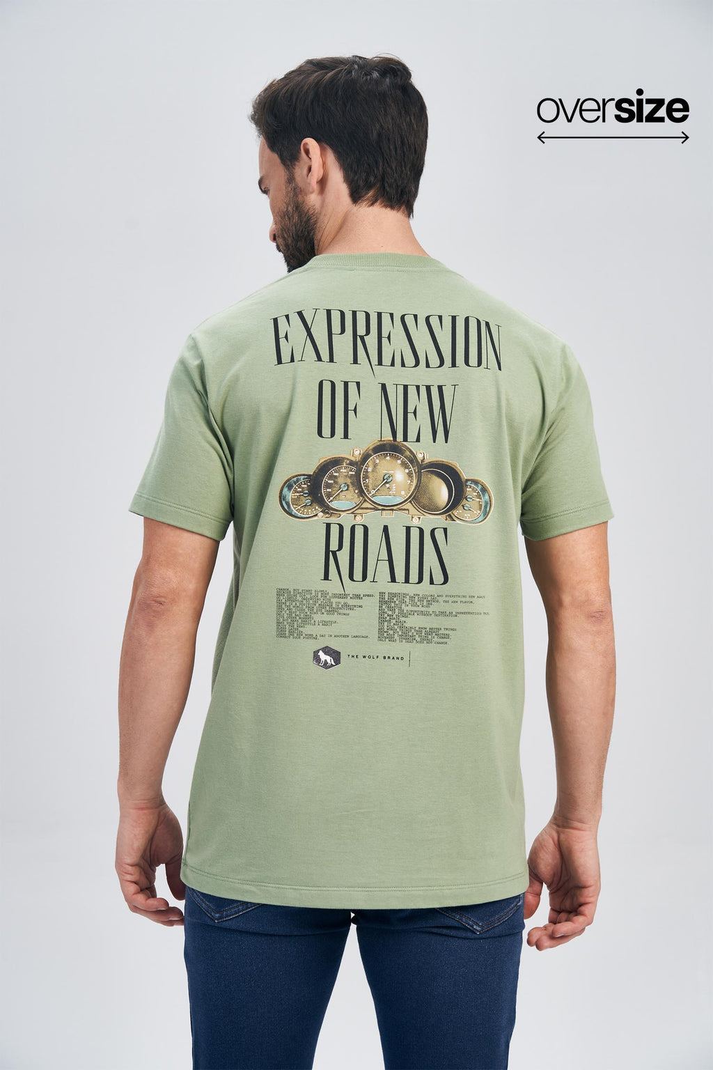 Camiseta Roads Masculina Oversize Acostamento Verde Matte