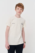 Camiseta Casual Estampada Menino Acostamento Next Off White Marfim